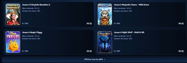 défis missions millioner