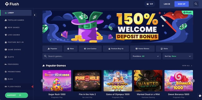 Flush Casino propose un bonus de bienvenue à deux paliers